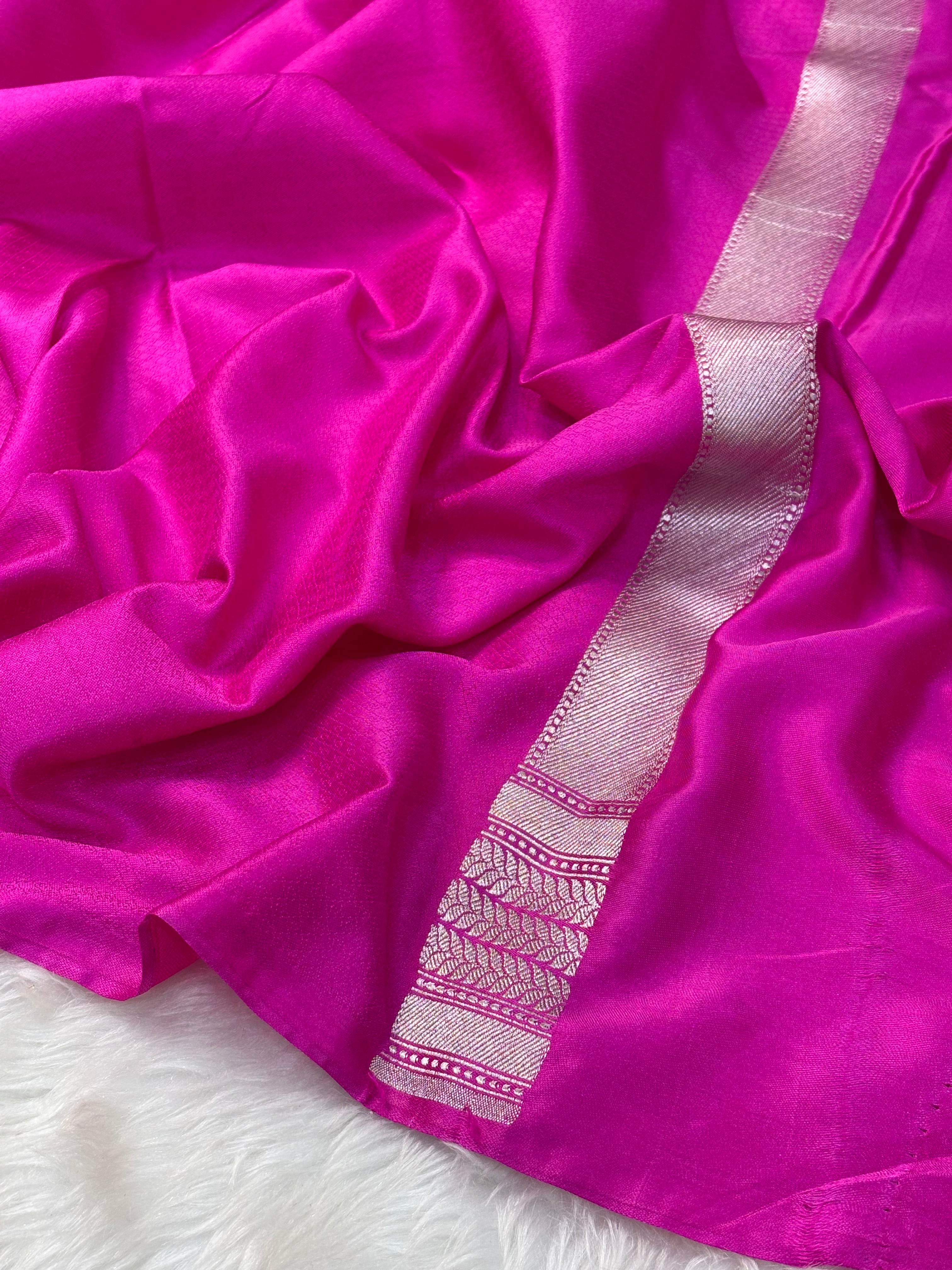 Orange Pure Banarasi Mashru Katan Silk Saree