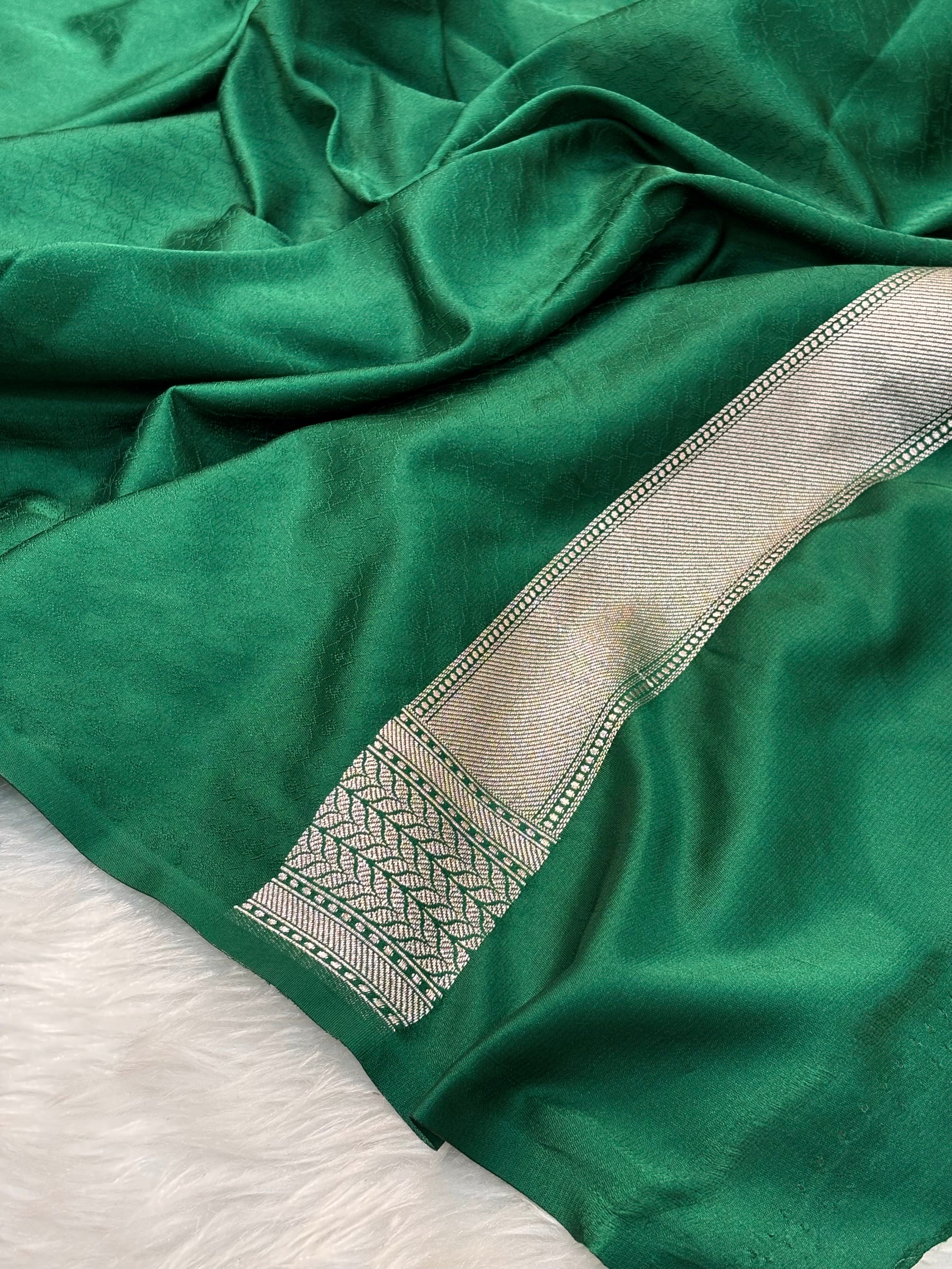 Yellow Pure Banarasi Mashru Silk Saree