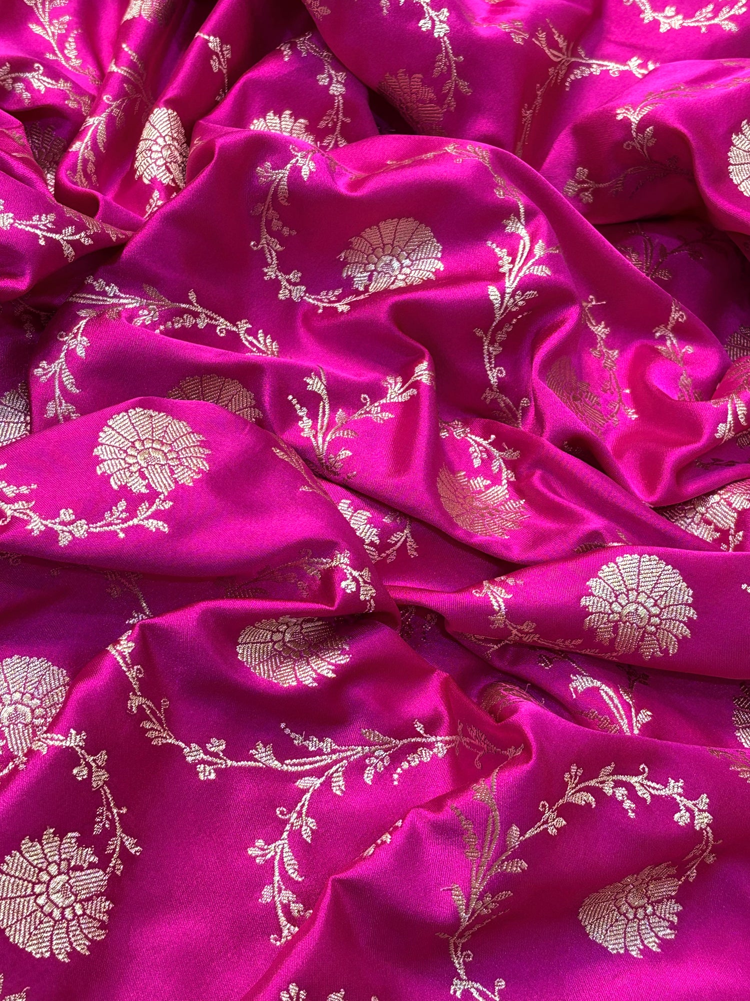Pink Pure Banarasi Mashru Katan Silk Saree