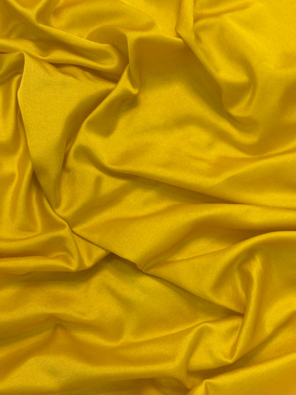 Yellow Pure Banarasi Mashru Katan Silk Saree