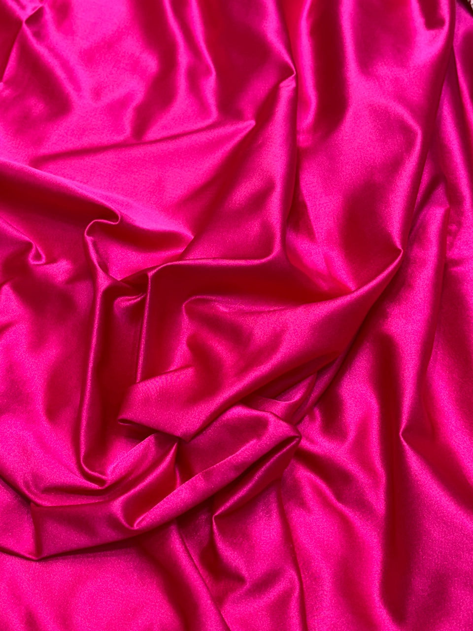 Magenta Pure Banarasi Mashru Silk Saree