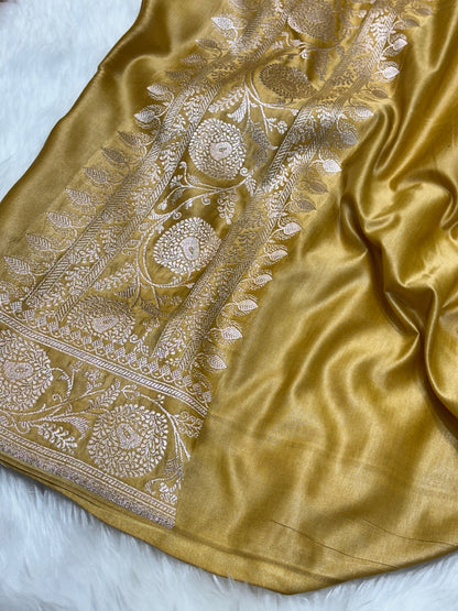 Multi-tone Pure Banarasi Mashru Silk Saree