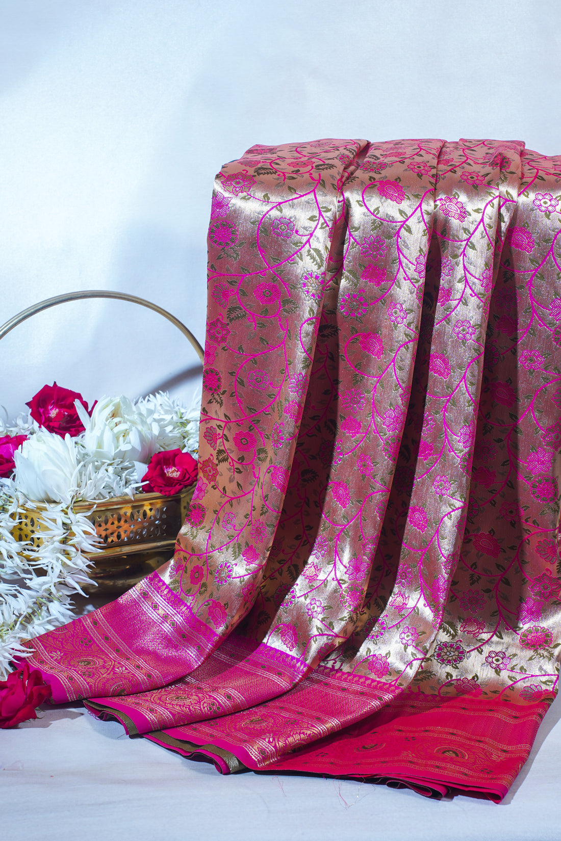 Royal Pink Khimkhab Catogary Banarasi Saree