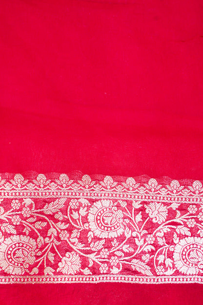 Rani Pink Khaddi Georgette Minakari Jaal Bandhej Saree