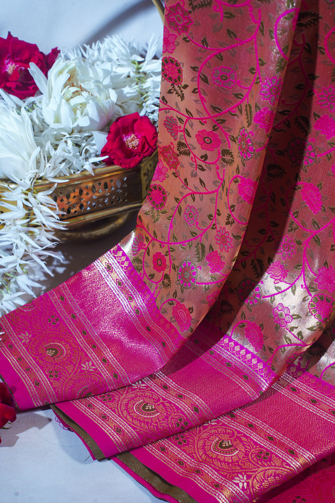 Royal Pink Khimkhab Catogary Banarasi Saree