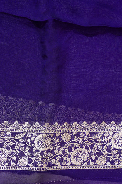 Royal Purple Khaddi Georgette Minakari Jaal Bandhej Saree