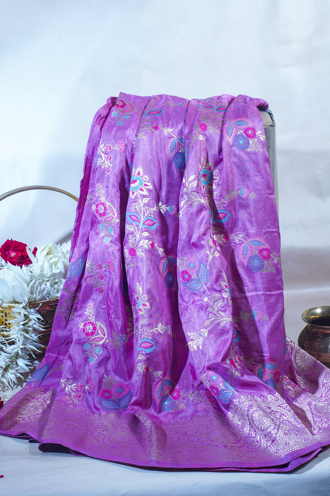 Purple Banarasi Minakari Jaal Saree