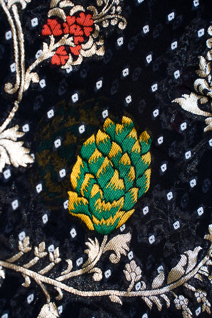 Black Khaddi Georgette Minakari Jaal Bandhej Saree