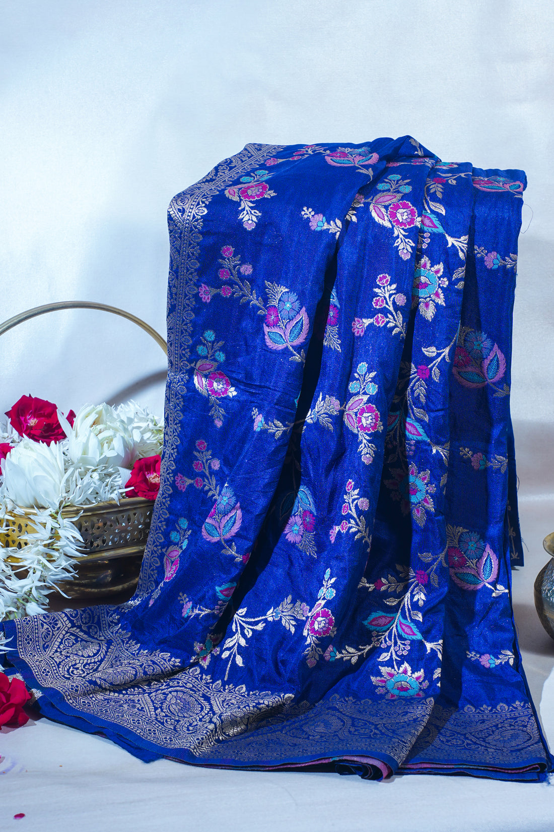 Royal Blue Banarasi Minakari Jaal Saree