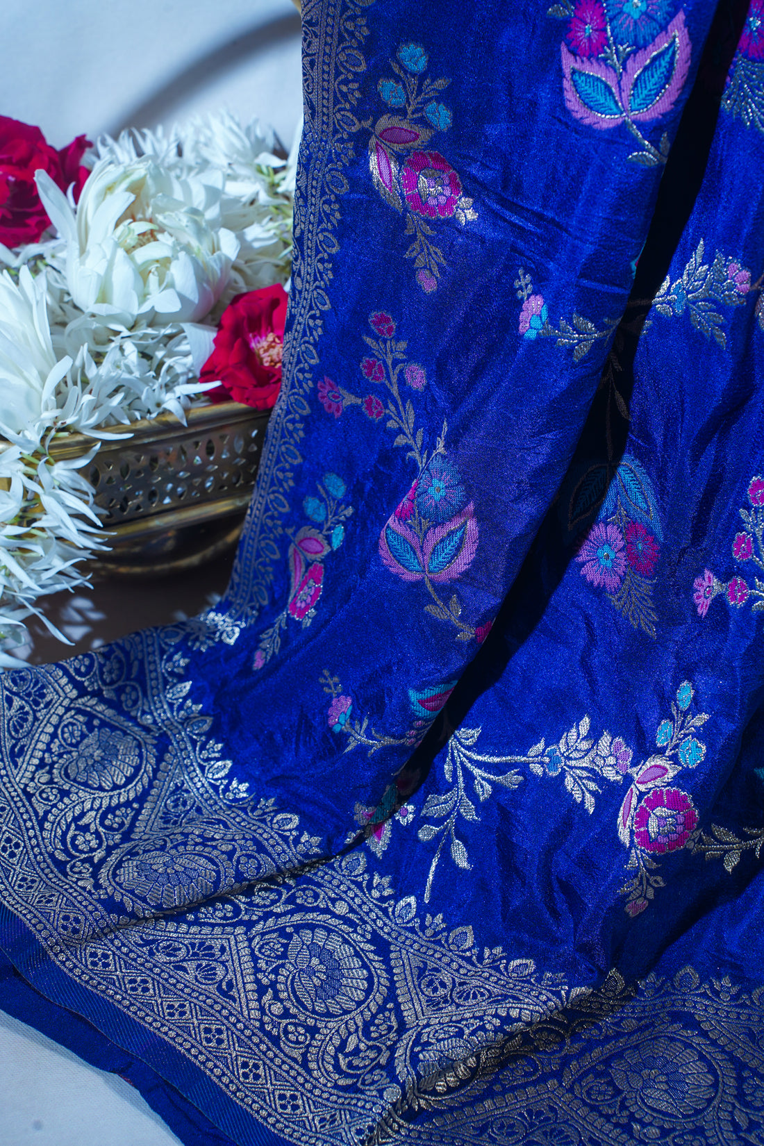 Royal Blue Banarasi Minakari Jaal Saree