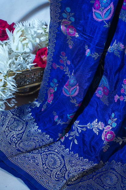 Royal Blue Banarasi Minakari Jaal Saree