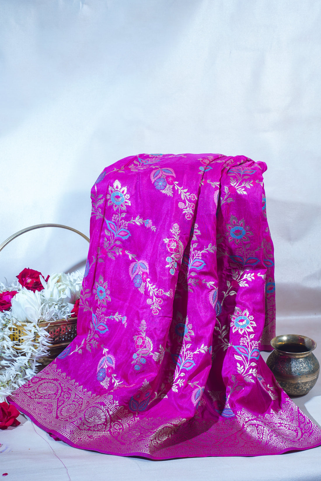 Magenta Banarasi Minakari Jaal Saree