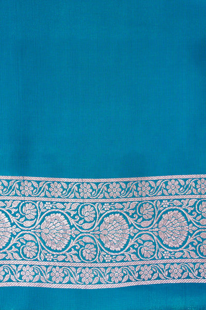 Sea Green Banarasi Upada Satin Silk Saree