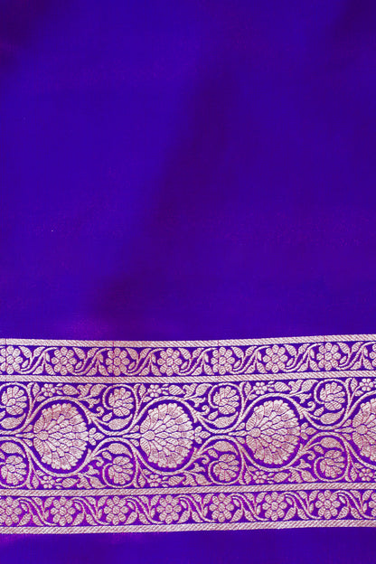 Royal Purple Banarasi Upada Satin Silk Saree