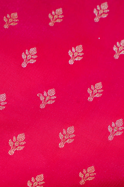 Crimson Pink Pure Banarasi Upada Satin Silk Buti Saree