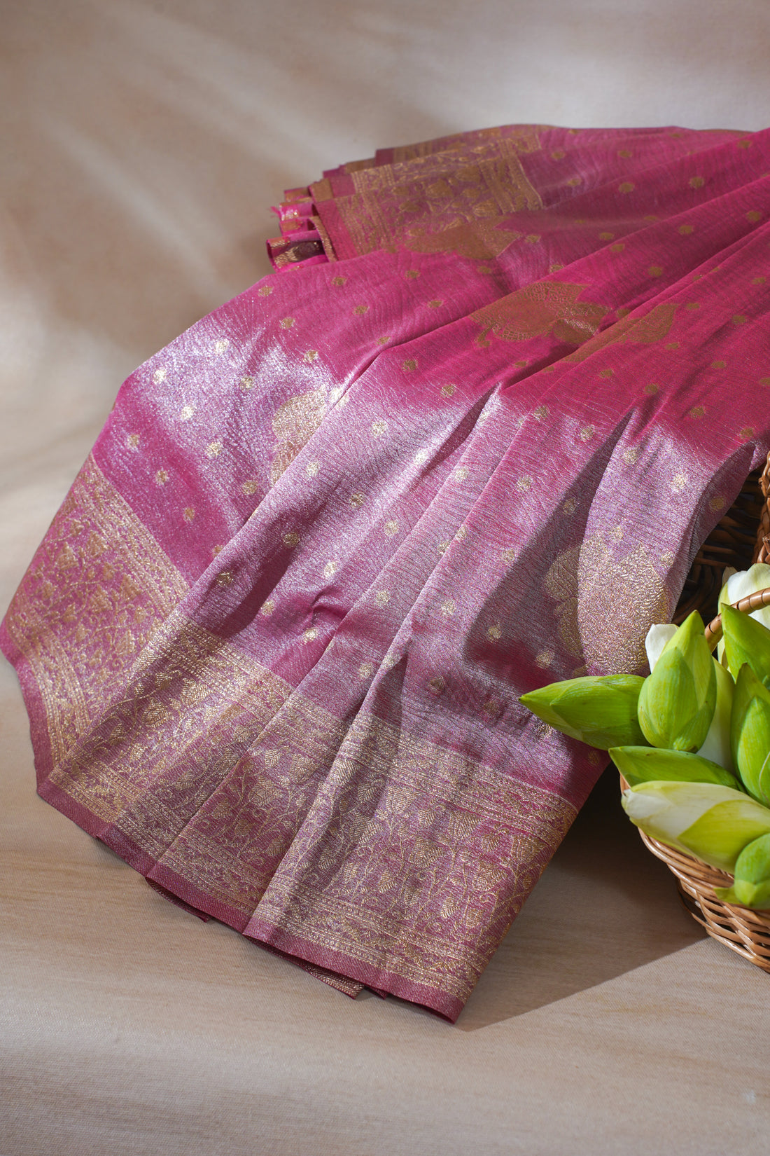 Pink Tissue Silk Saree