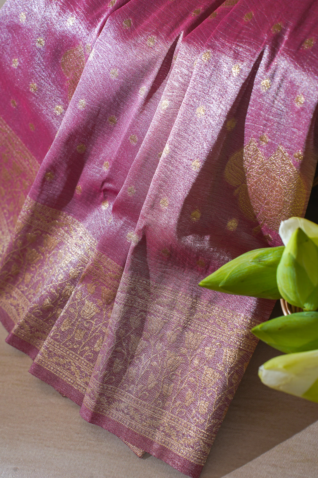 Pink Tissue Silk Saree