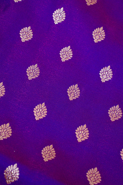 Royal Violet Banarasi Upada Satin Silk Saree
