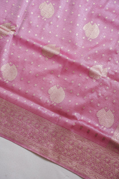 Pink Tissue Silk Saree