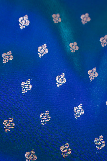 Midnight Blue Banarasi Upada Satin Silk Buti Saree