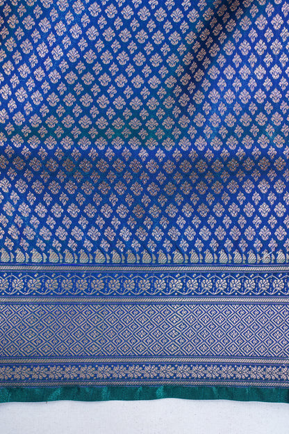 Midnight Blue Banarasi Upada Satin Silk Buti Saree