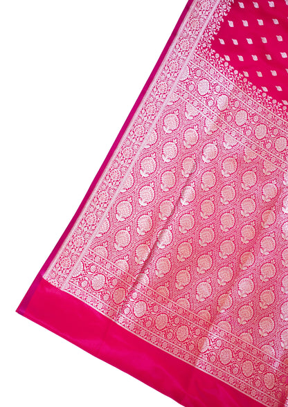 Rani Pink Upada Satin Silk Saree