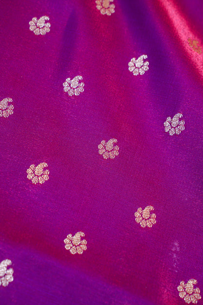 Magenta Purple Banarasi Upada Satin Silk Buti Saree