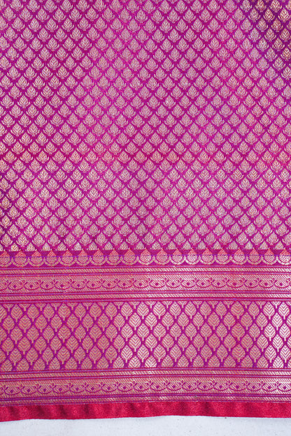 Magenta Purple Banarasi Upada Satin Silk Buti Saree