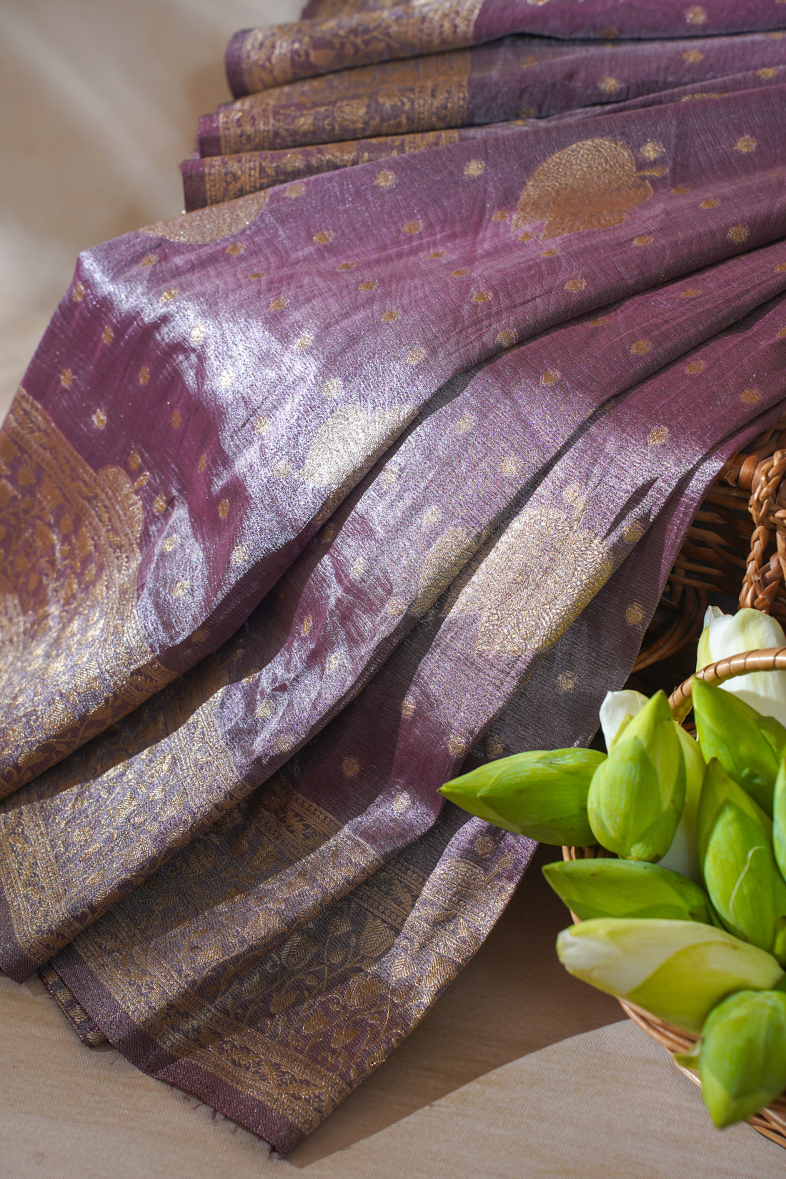 Purple Tissue Silk Saree
