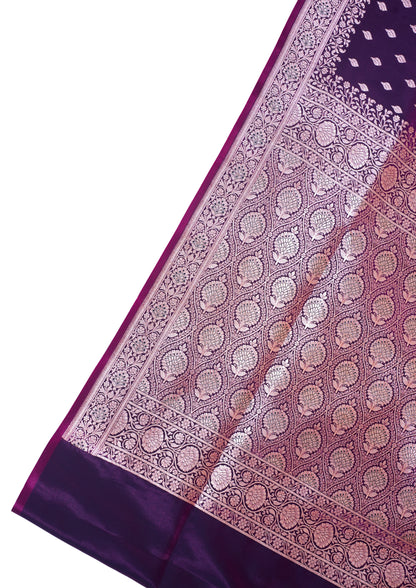 Royal Purple Upada Satin Silk Saree