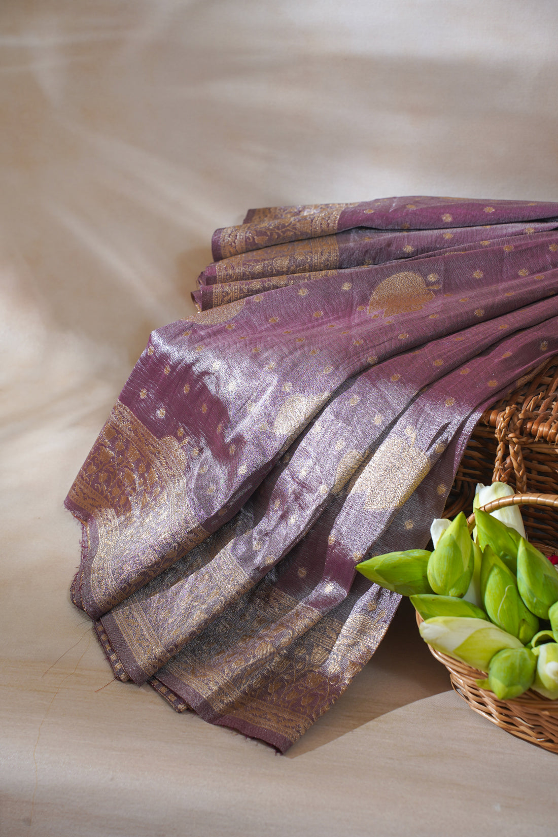Purple Tissue Silk Saree