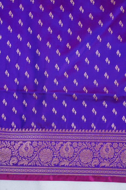 Royal Violet Banarasi Upada Satin Silk Buti Saree