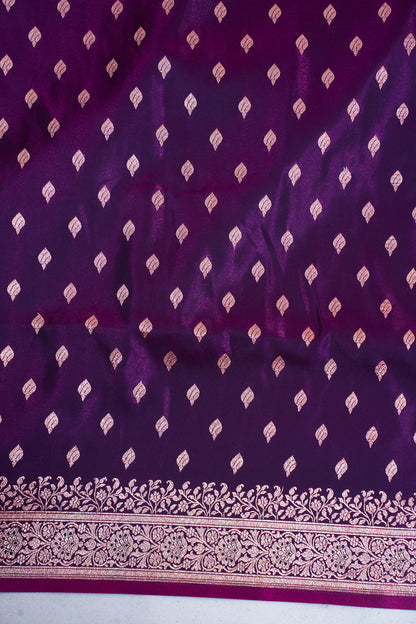 Royal Purple Upada Satin Silk Saree