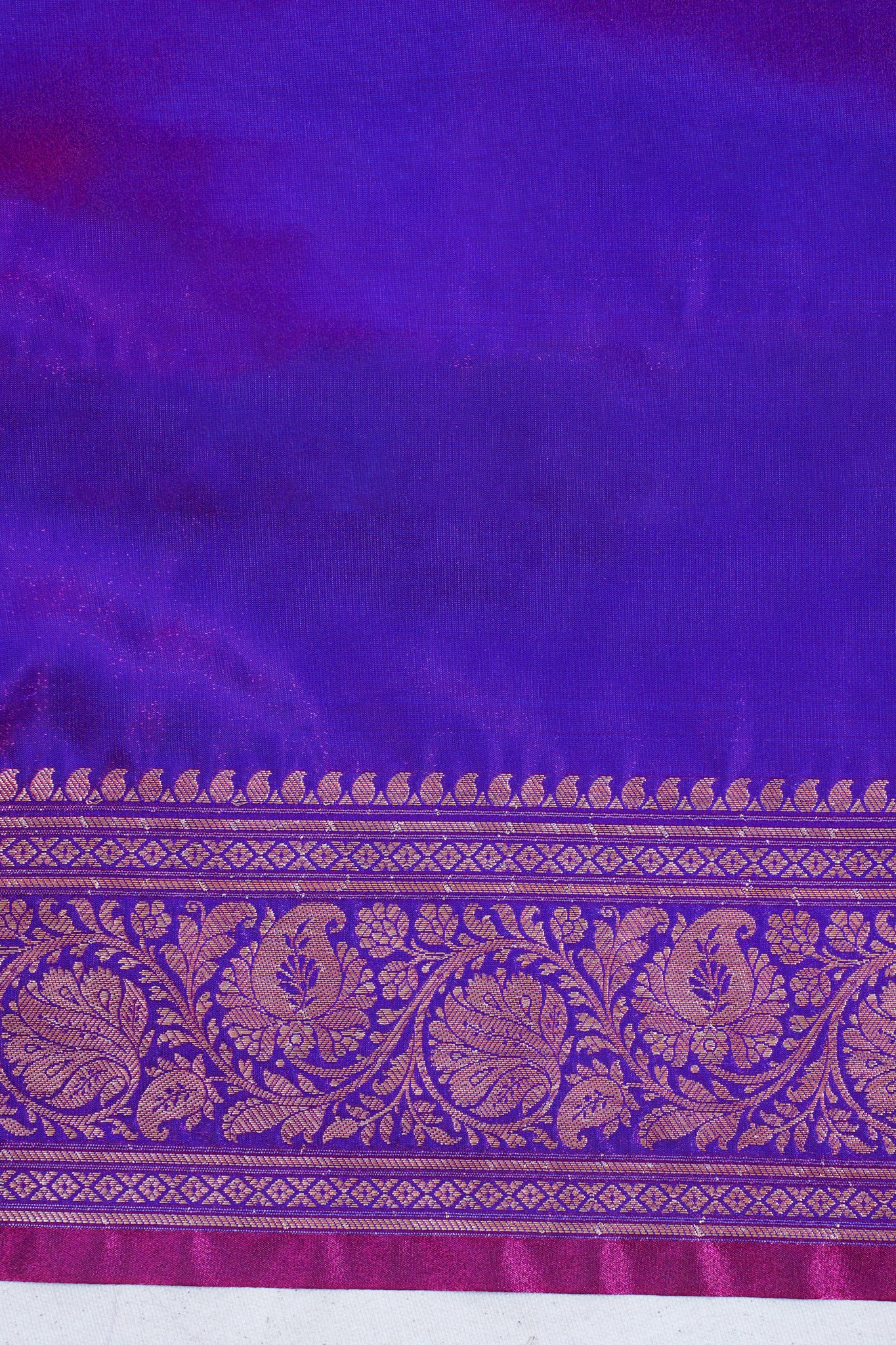 Royal Violet Banarasi Upada Satin Silk Buti Saree