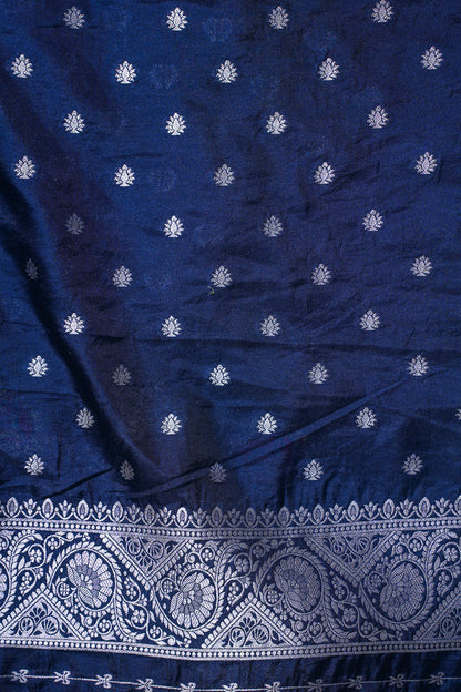 Navy Blue Banarasi Minakari Jaal Saree