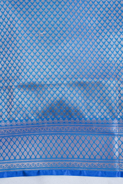 Ocean Blue Banarasi Upada Satin Silk Buti Saree