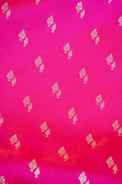 Rani Pink Banarasi Upada Satin Silk Buti Saree