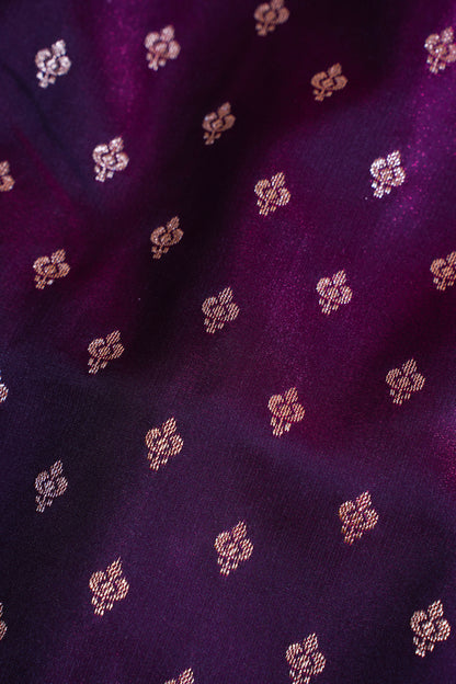 Deep Wine Banarasi Upada Satin Silk Buti Saree
