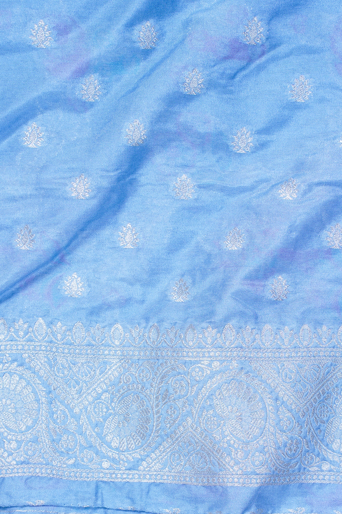 Sky Blue Banarasi Minakari Jaal Saree
