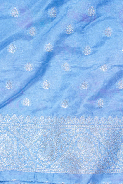 Sky Blue Banarasi Minakari Jaal Saree