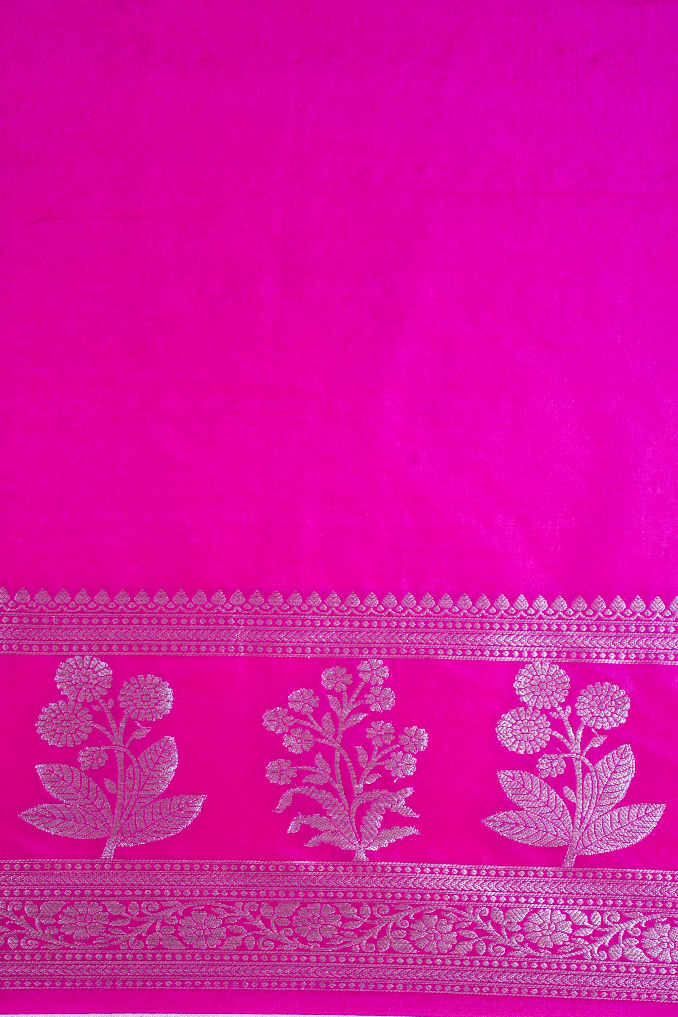 Royal Blue Handloom Banarasi Matka Silk Saree with Magenta Border