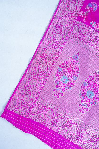 Magenta Banarasi Minakari Jaal Saree