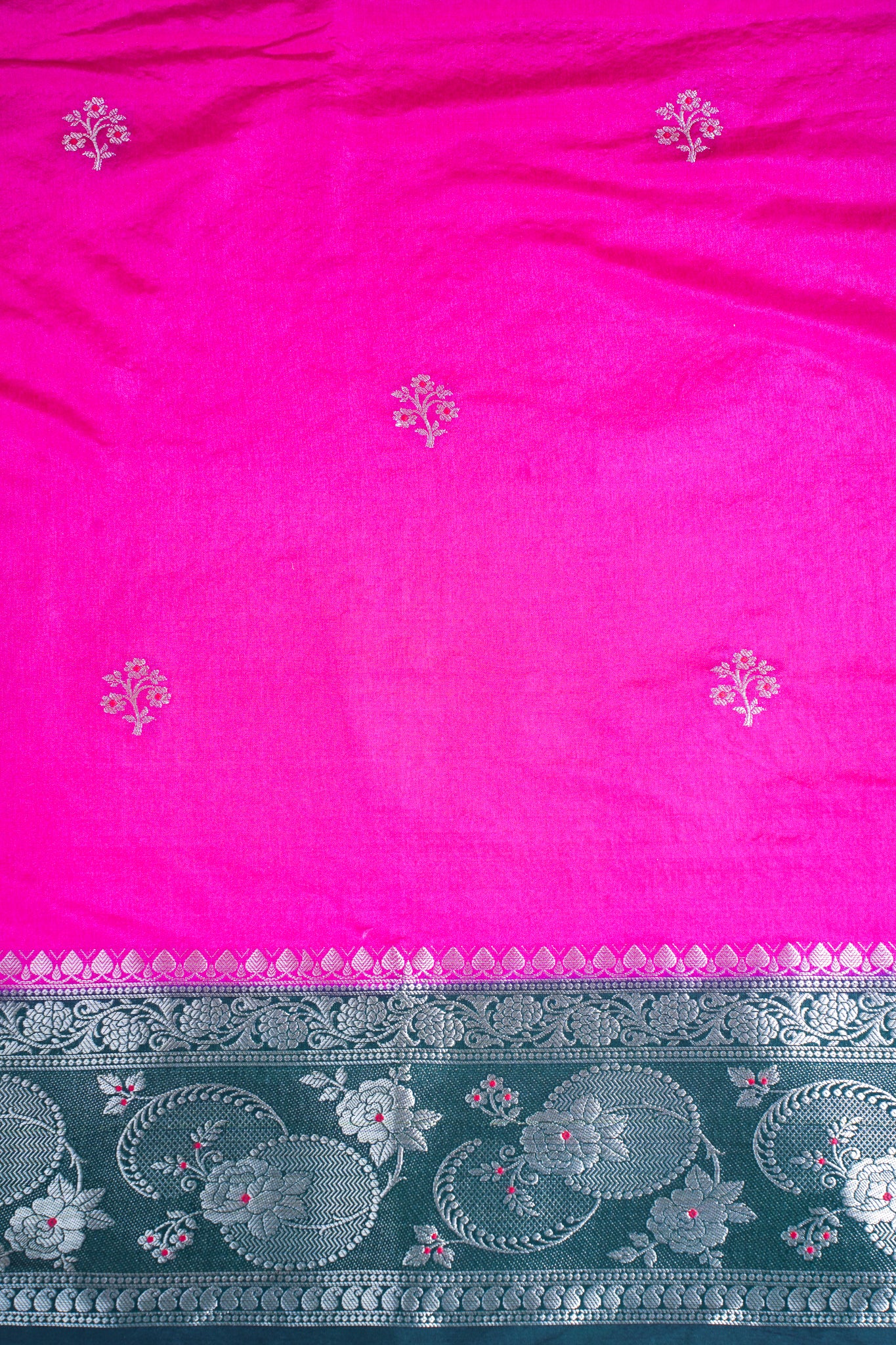 Rani Pink Handloom Banarasi Matka Silk Saree