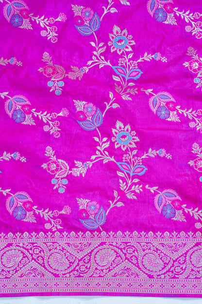 Magenta Banarasi Minakari Jaal Saree