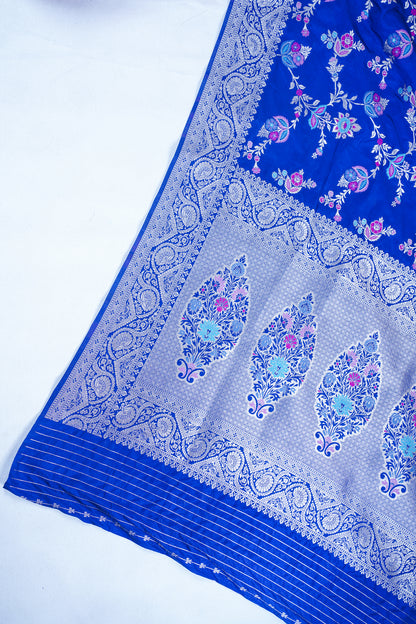 Royal Blue Banarasi Minakari Jaal Saree