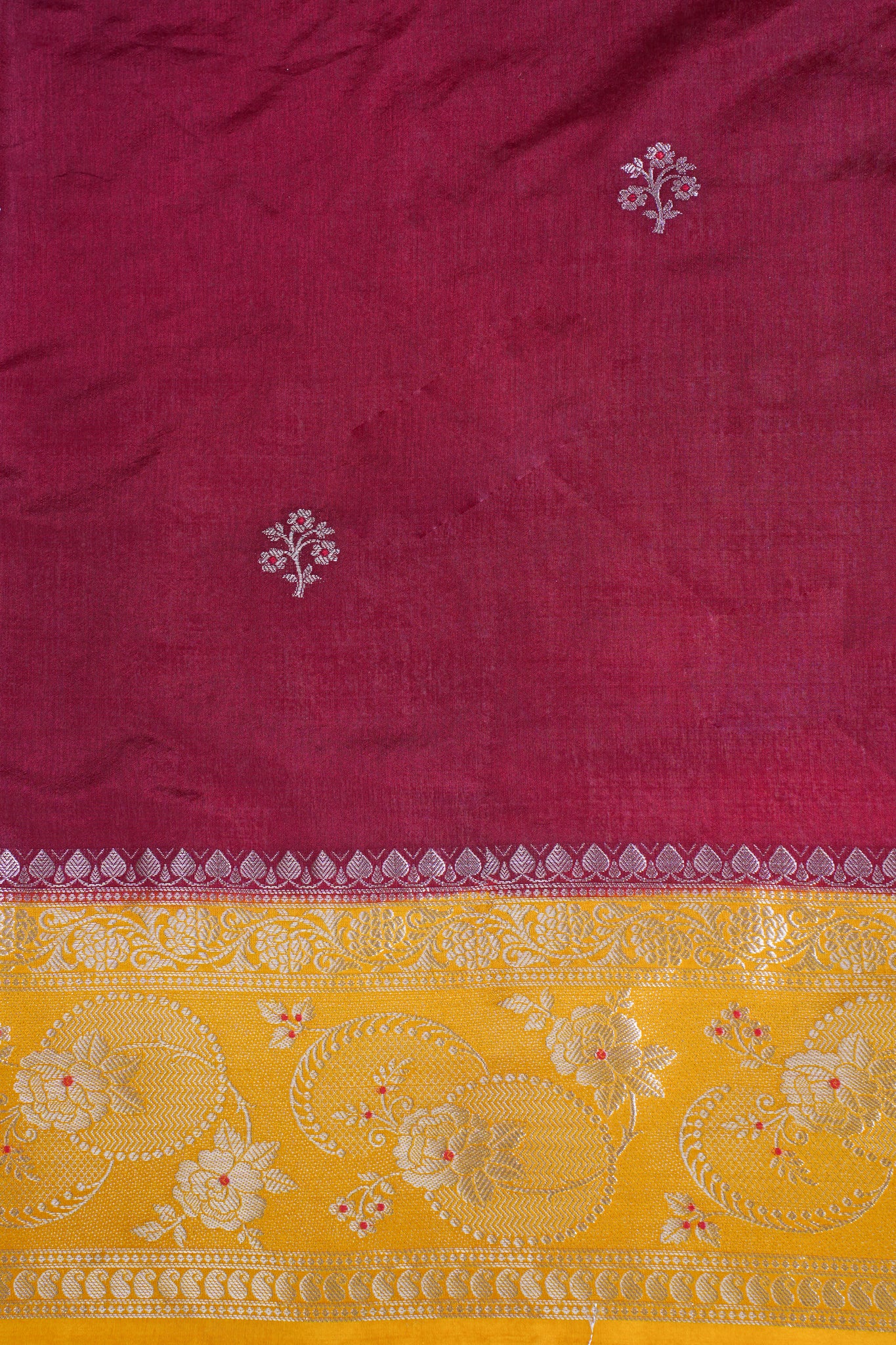 Deep Wine Handloom Banarasi Matka Silk Saree