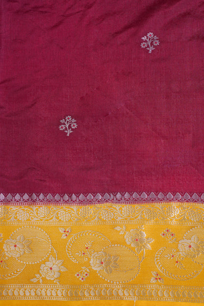 Deep Wine Handloom Banarasi Matka Silk Saree