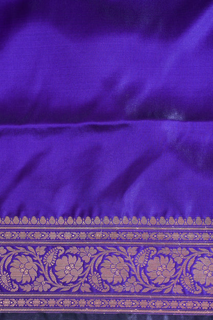 Royal Purple Banarasi Upada Satin Silk Buti Saree