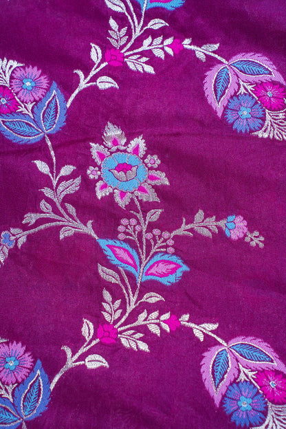 Wine Banarasi Minakari Jaal Saree