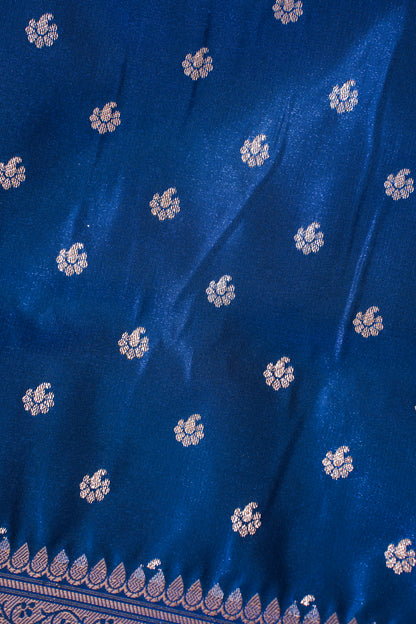 Royal Blue Banarasi Upada Satin Silk Buti Saree